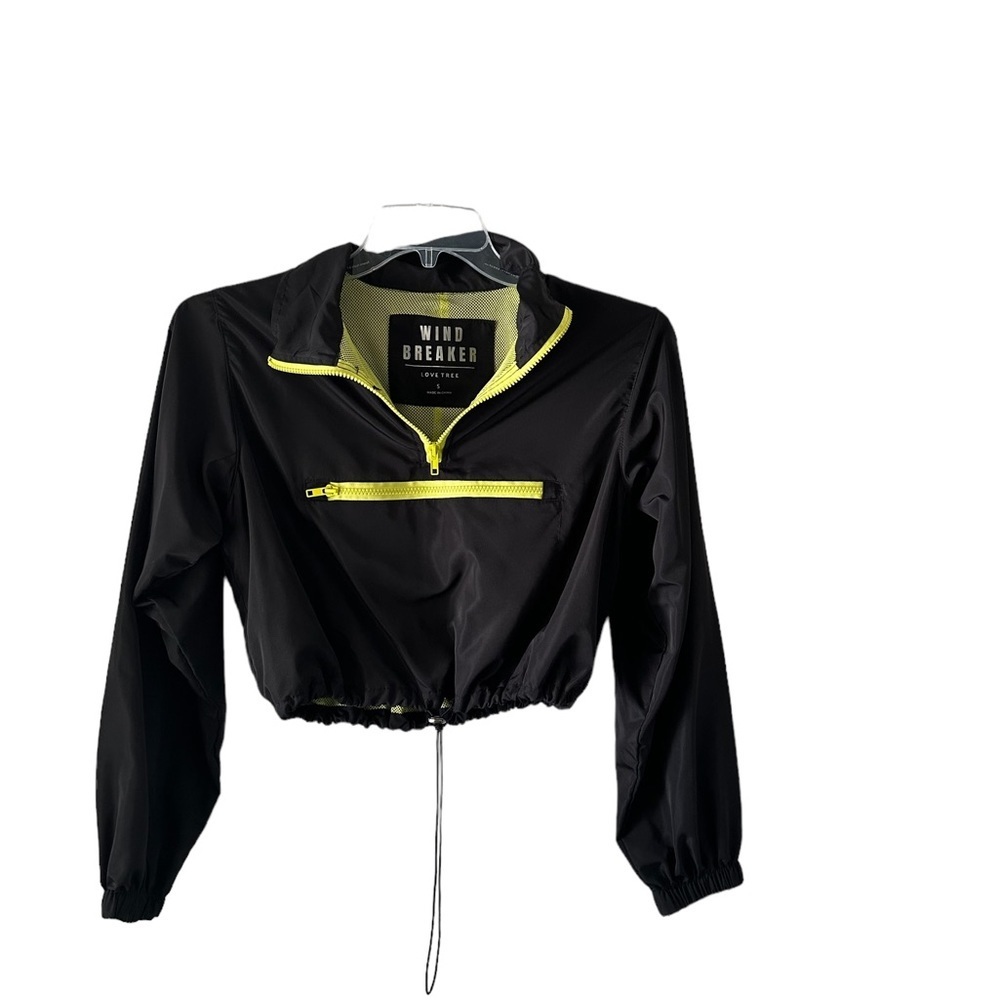 Love Tree Black & Neon Yellow Pullover
Cropped Windbreaker Size S